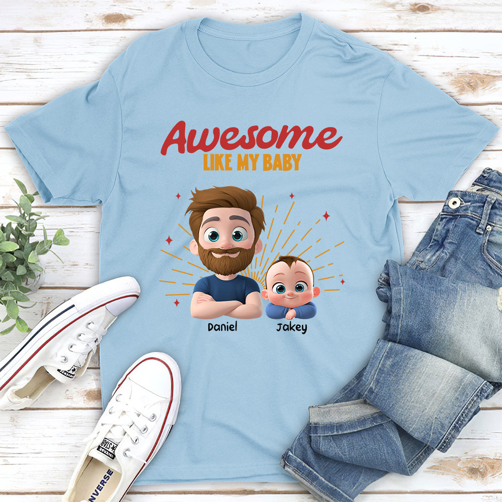 Awesome Baby Dad - Personalized Custom T-Shirt And Onesie