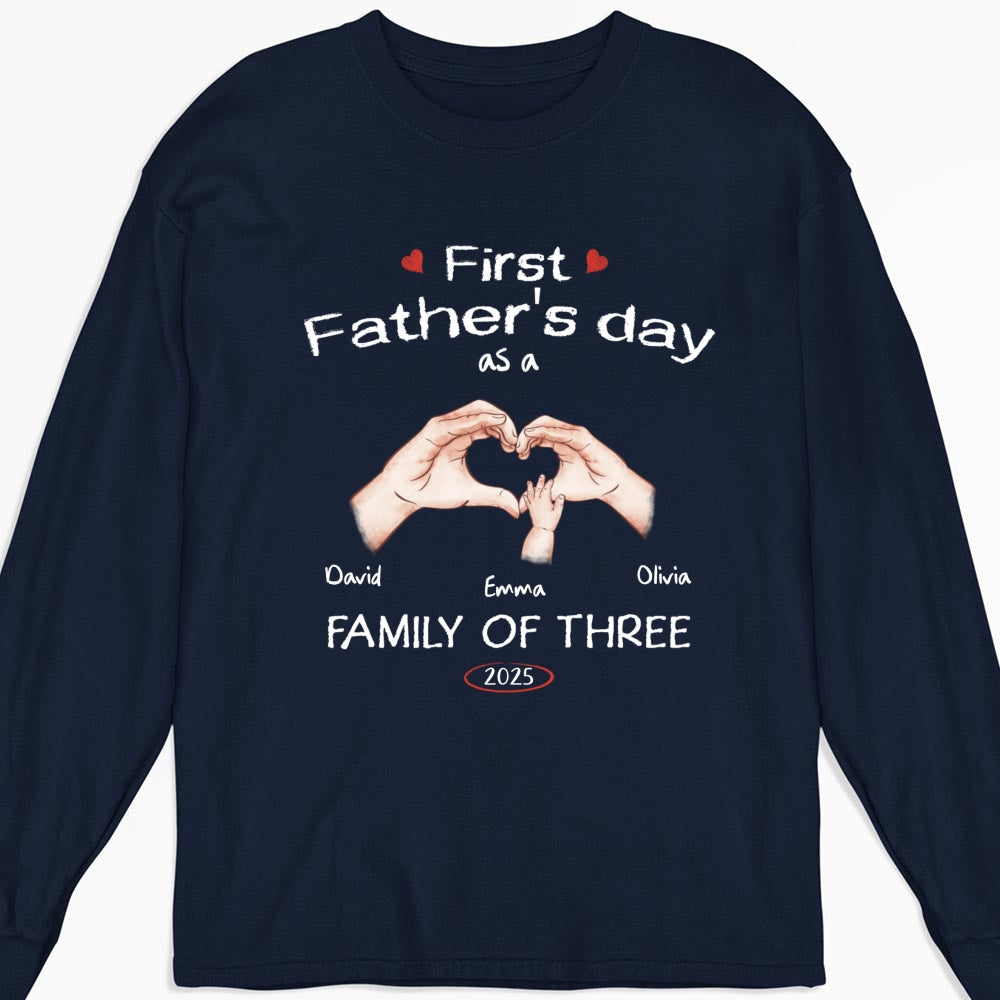 First Year As A Family Of Three - Personalized Custom Shirt