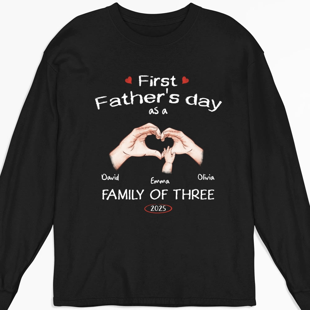 First Year As A Family Of Three - Personalized Custom Shirt