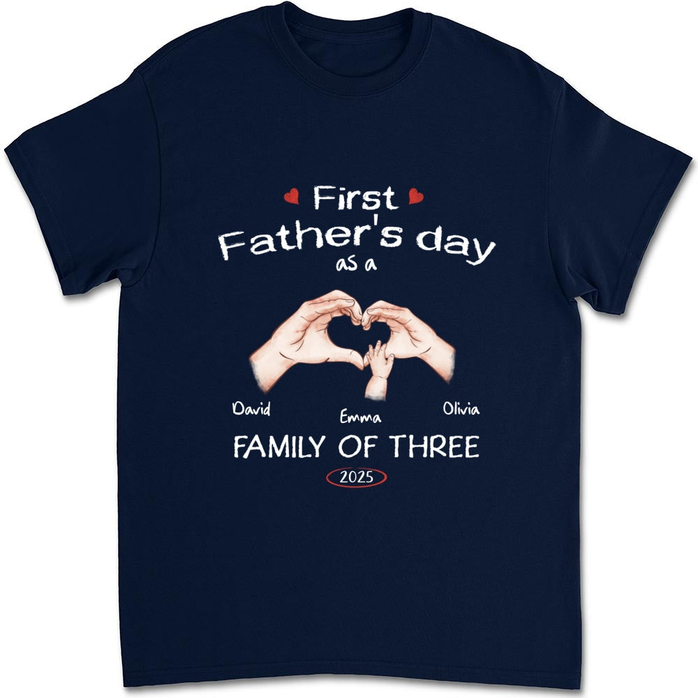 First Year As A Family Of Three - Personalized Custom Shirt