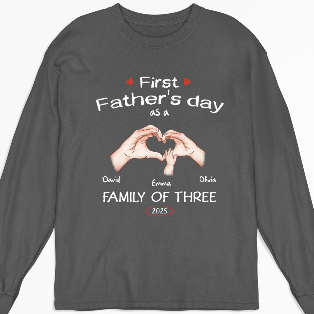 First Year As A Family Of Three - Personalized Custom Shirt