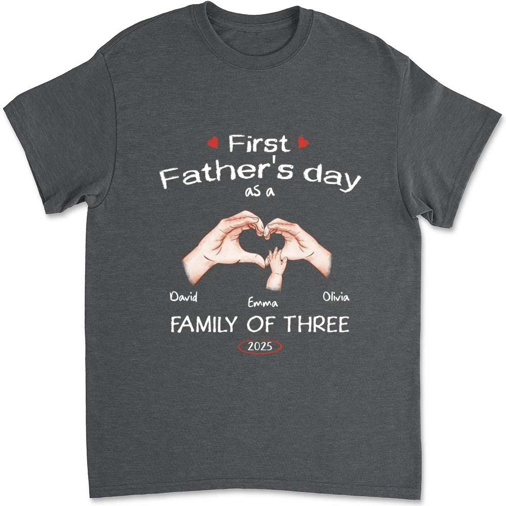 First Year As A Family Of Three - Personalized Custom Shirt