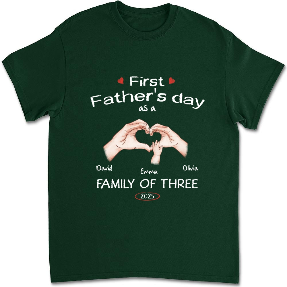 First Year As A Family Of Three - Personalized Custom Shirt
