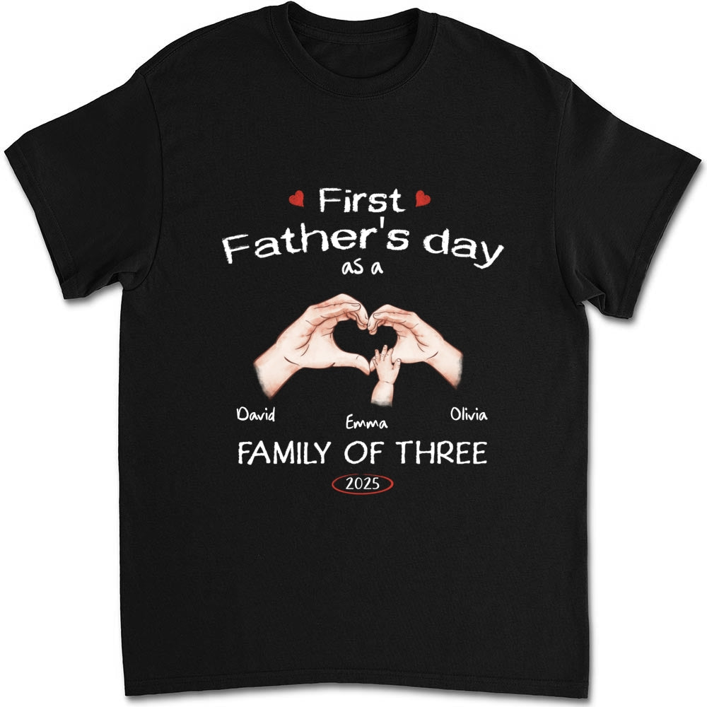 First Year As A Family Of Three - Personalized Custom Shirt
