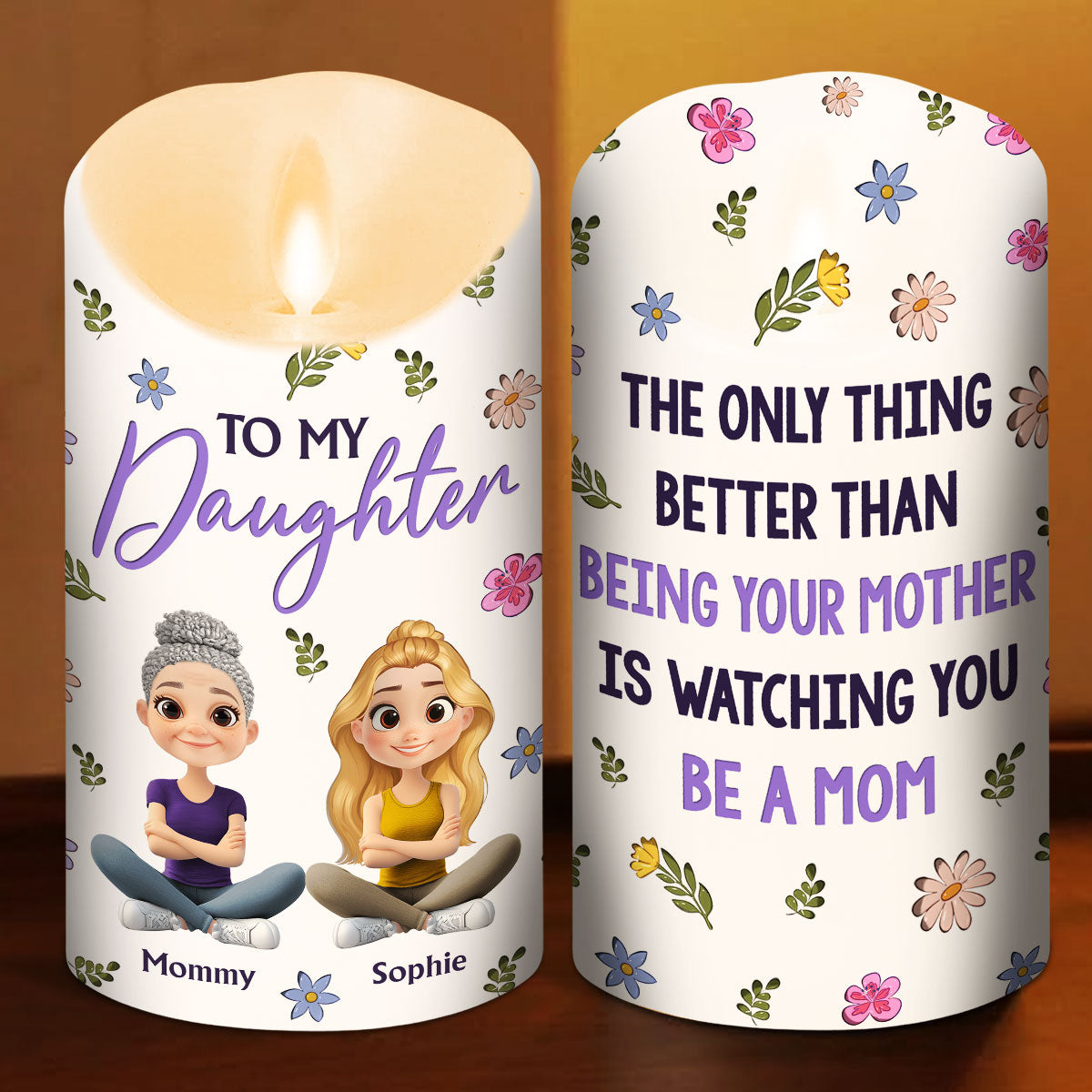 To My Daughter - Personalized Custom LED Candle
