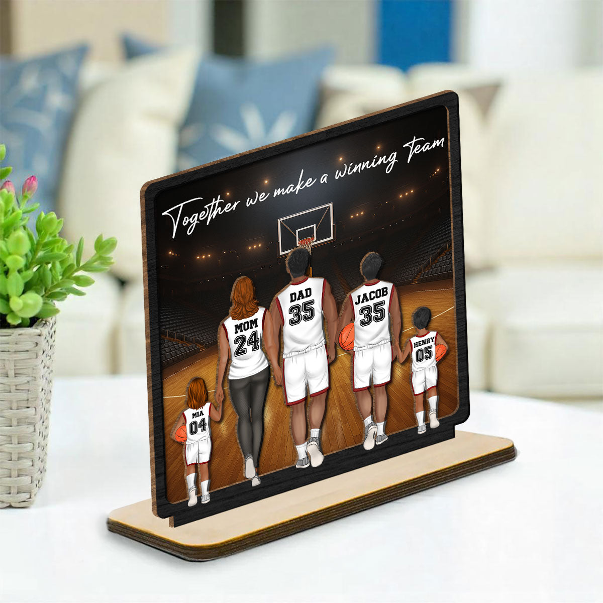 Make A Winning Team - Personalized Custom 2-Layer Wood Plaque With Flat Base 