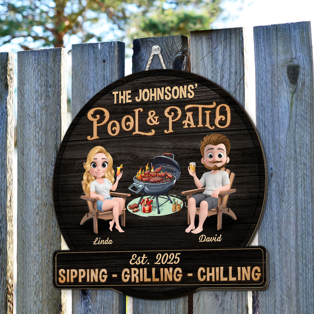 We At Pool And Patio - Personalized Custom Wood Sign