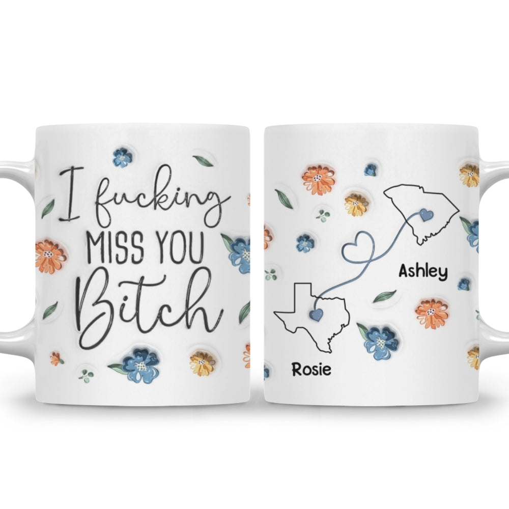 I Miss You Bestie Version 2 - Personalized Custom 3D Inflated Effect Mug