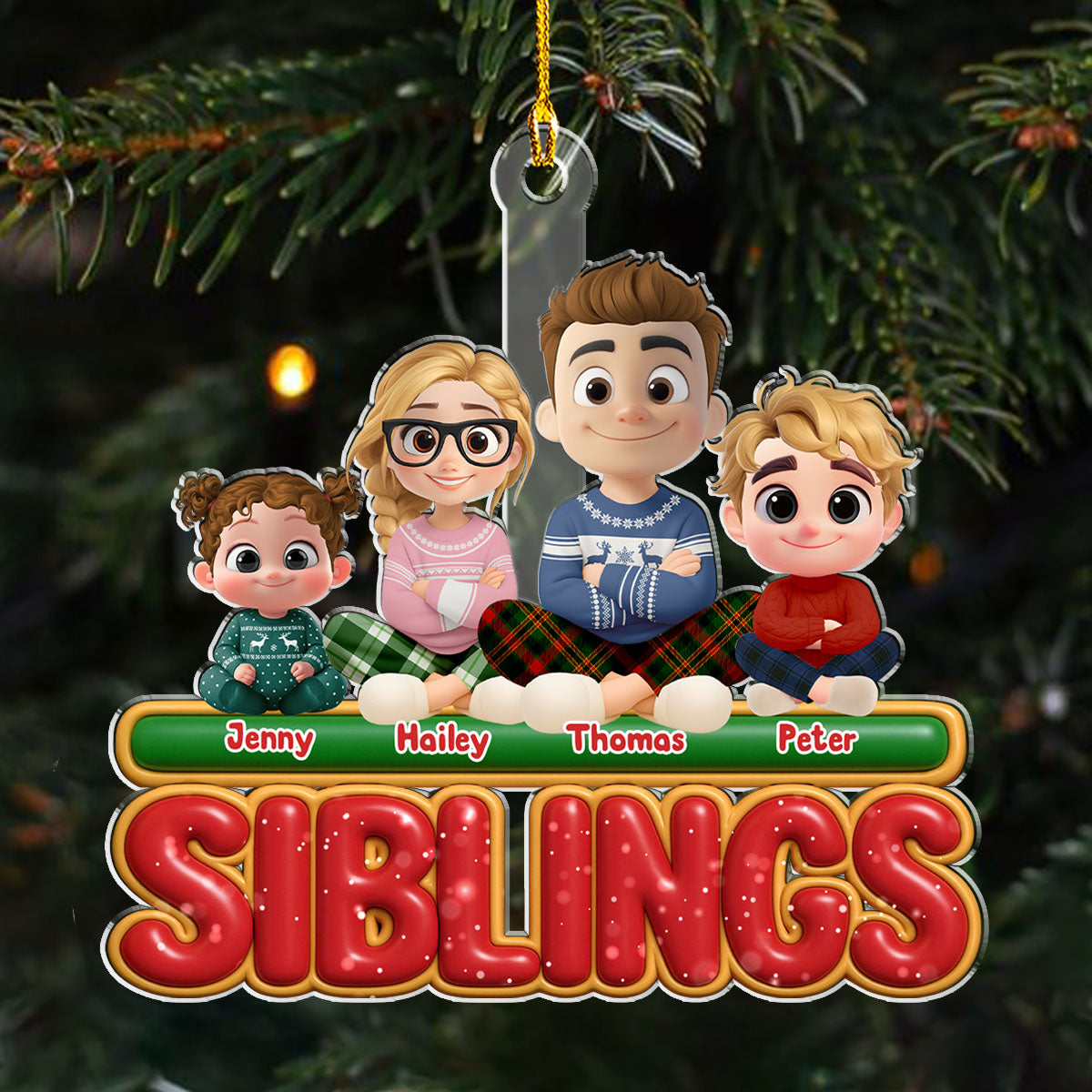 My Siblings Is Here - Personalized Custom Acrylic Ornament