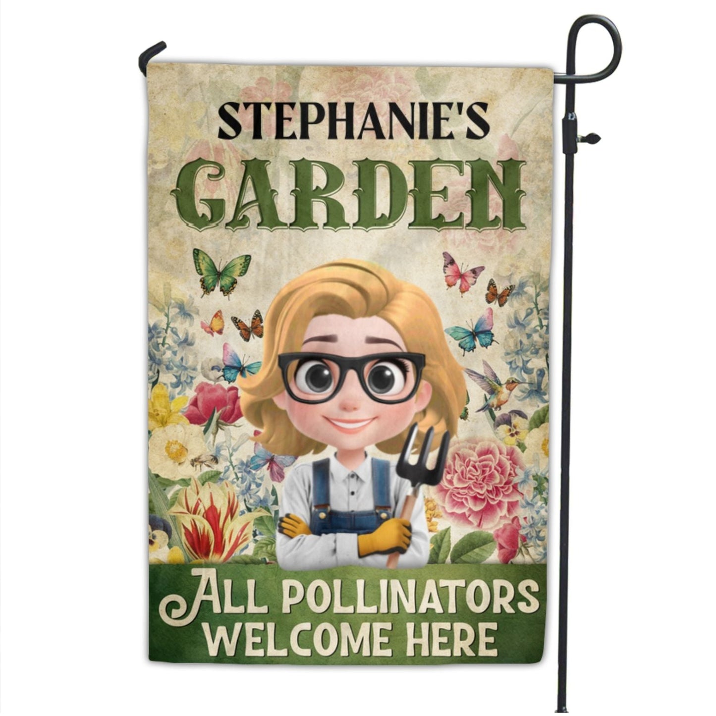 Welcome Here All Pollinators - Personalized Custom Flag