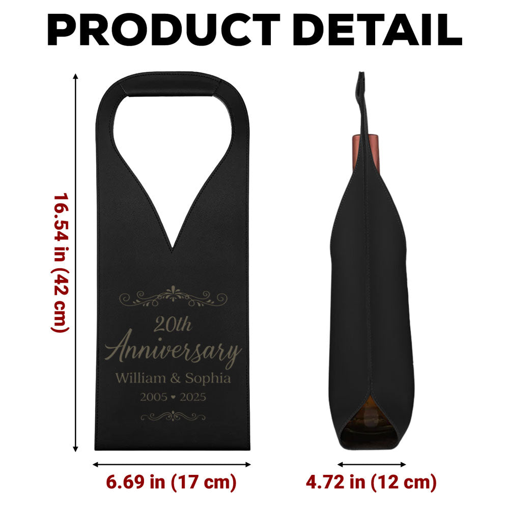 You And Me We Got This - Personalized Custom Engraved Leather Wine Bag