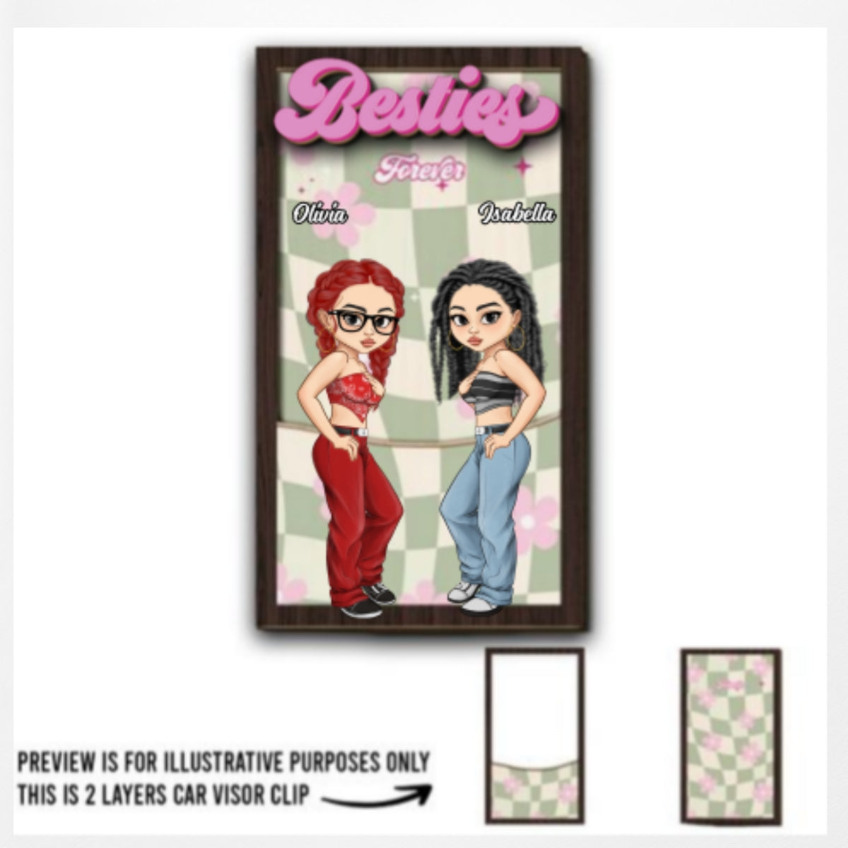 Bestie Forever - Personalized Custom Car Visor Clip