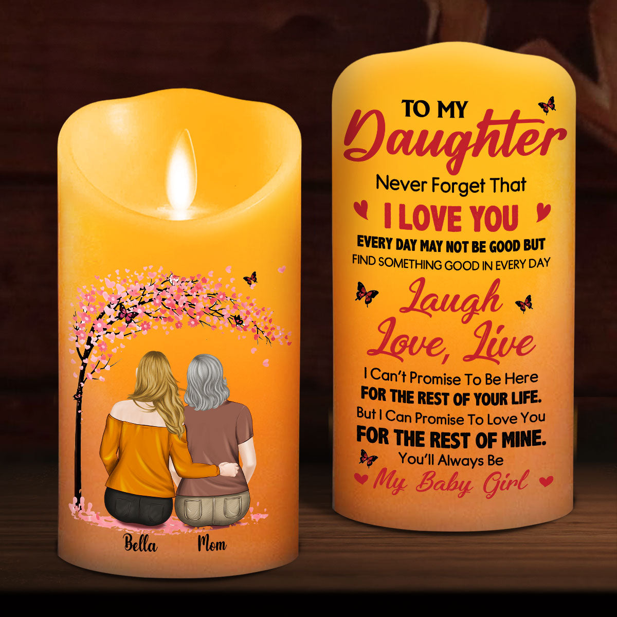 You Will Always Be My Baby Girl - Personalized Custom LED Candle