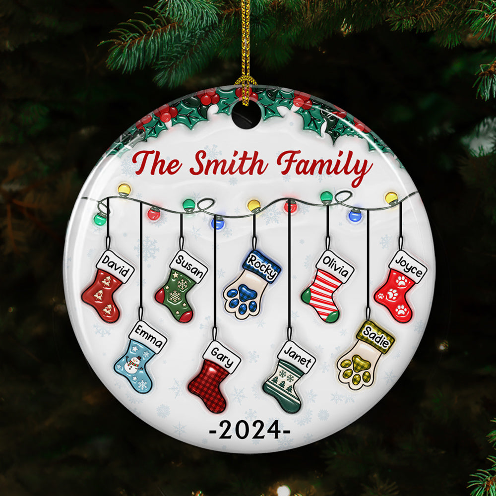 Christmas Together - Personalized Custom 3D Inflated Effect Ceramic Ornament