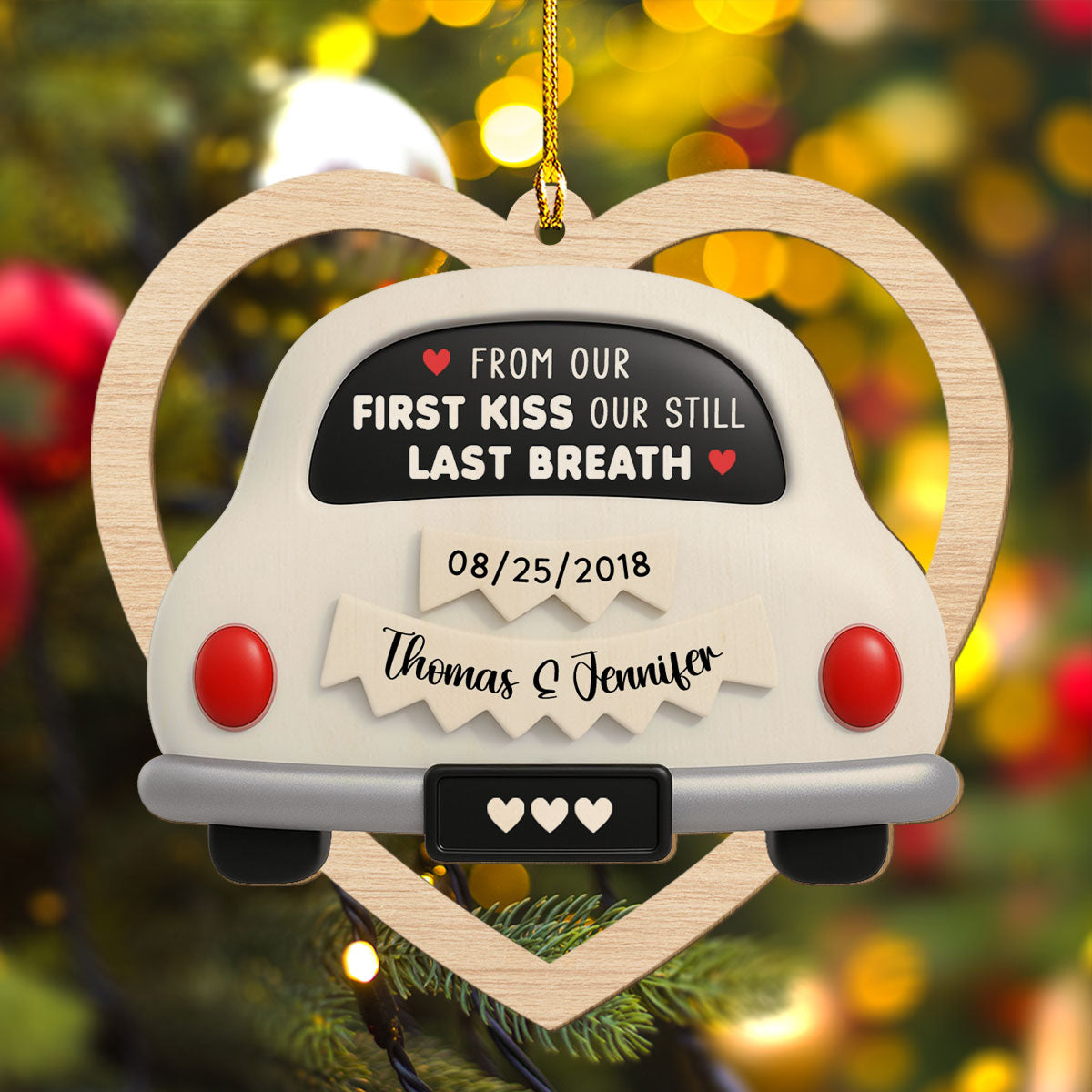 First Kiss To Last Breath - Personalized Custom Wood Ornament
