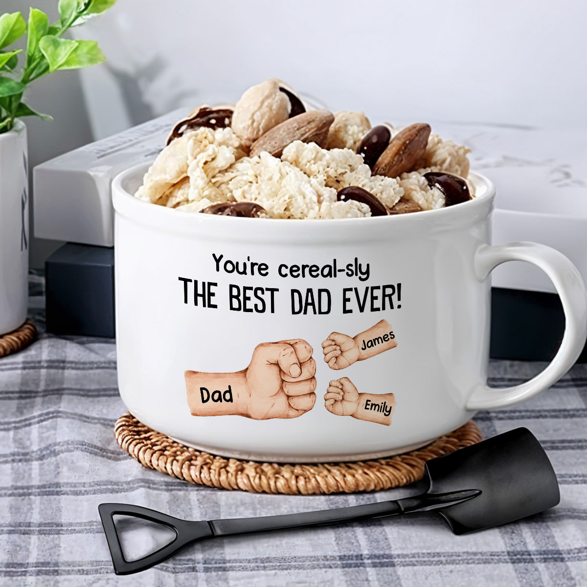 You're Cereal-sly The Best Dad Ever - Personalized Custom Ceramic Bowl