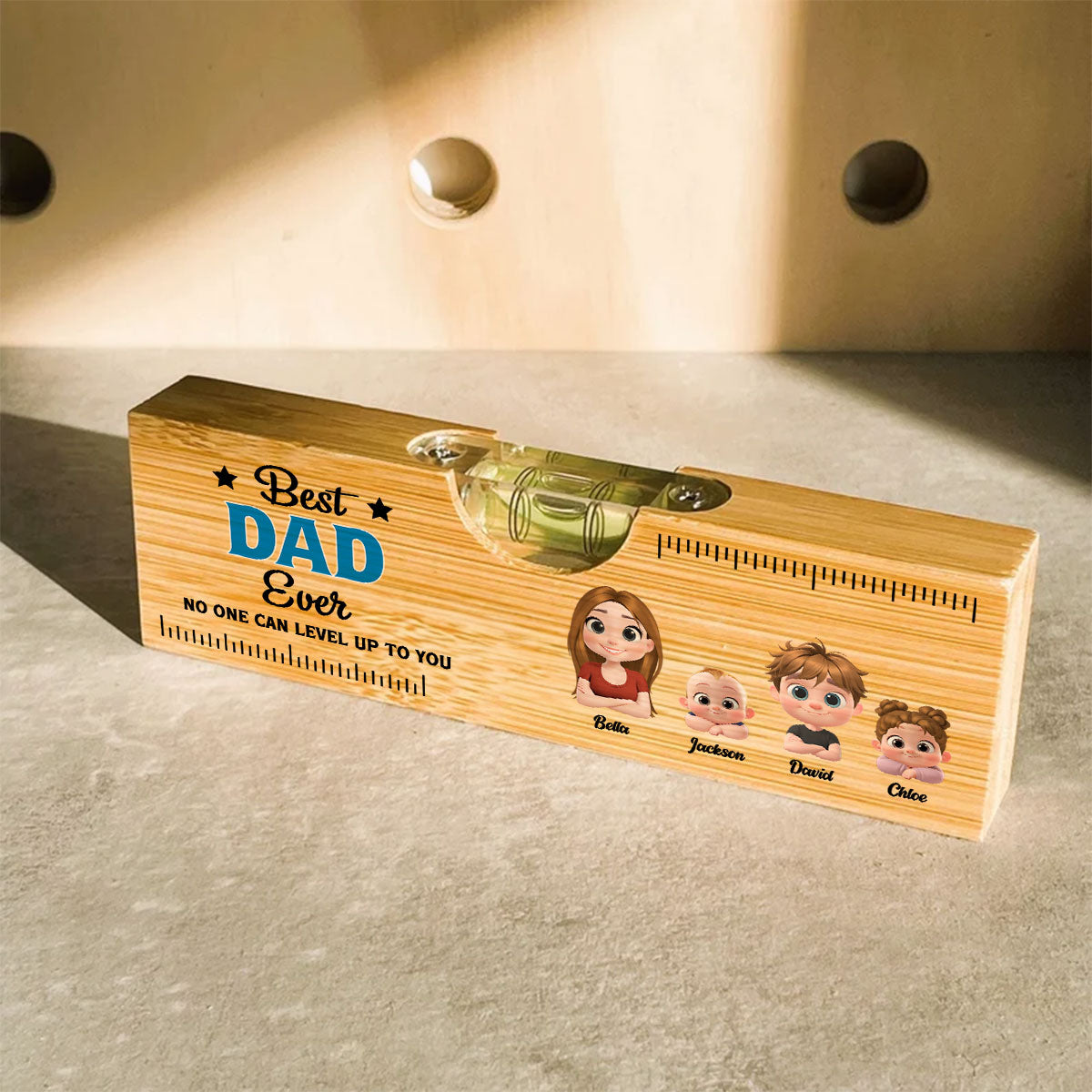 No One Level Up To You - Personalized Custom Wooden Spirit Level Bottle Opener