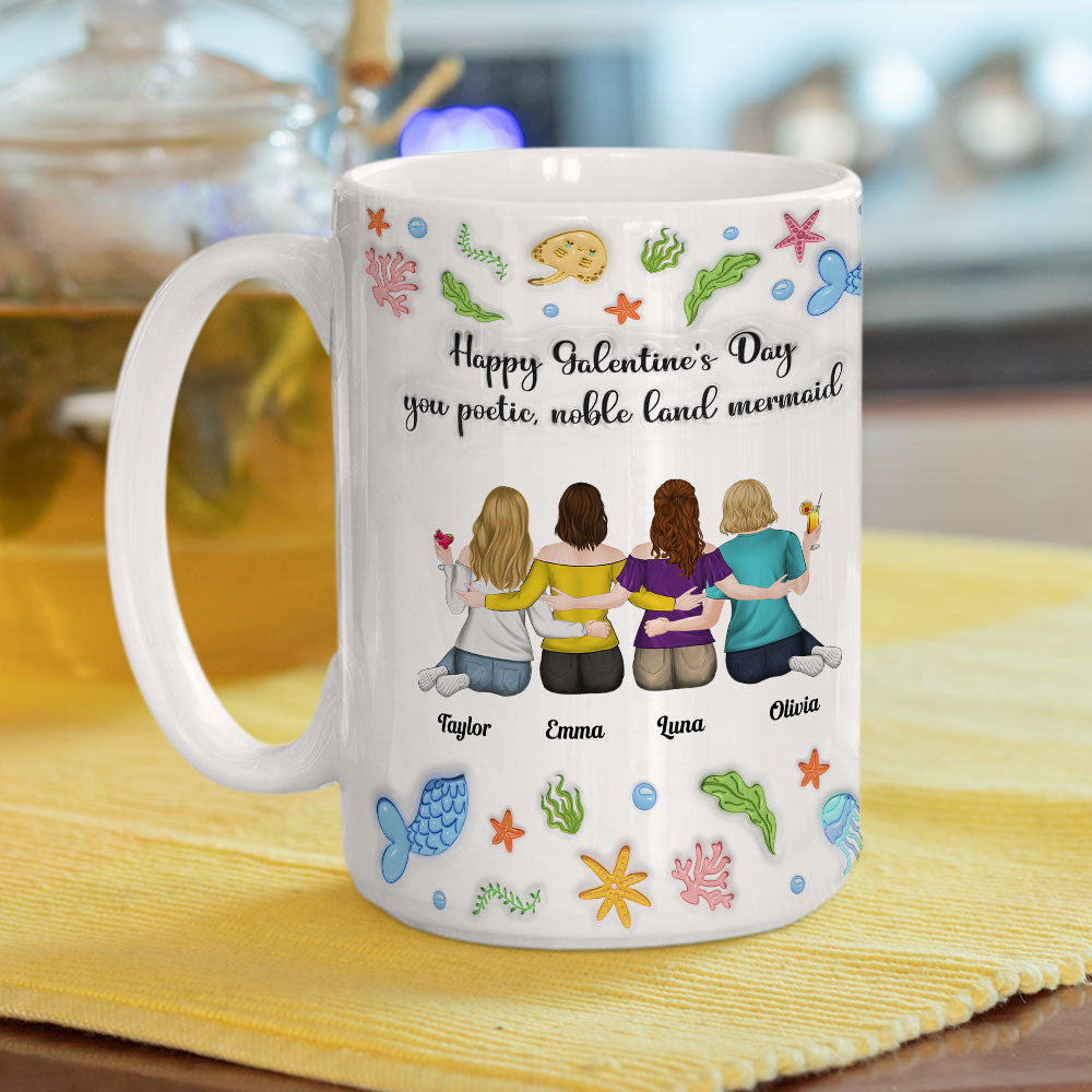 You Poetic Noble Land Mermaid - Personalized Custom 3D Inflated Effect Coffee Mug