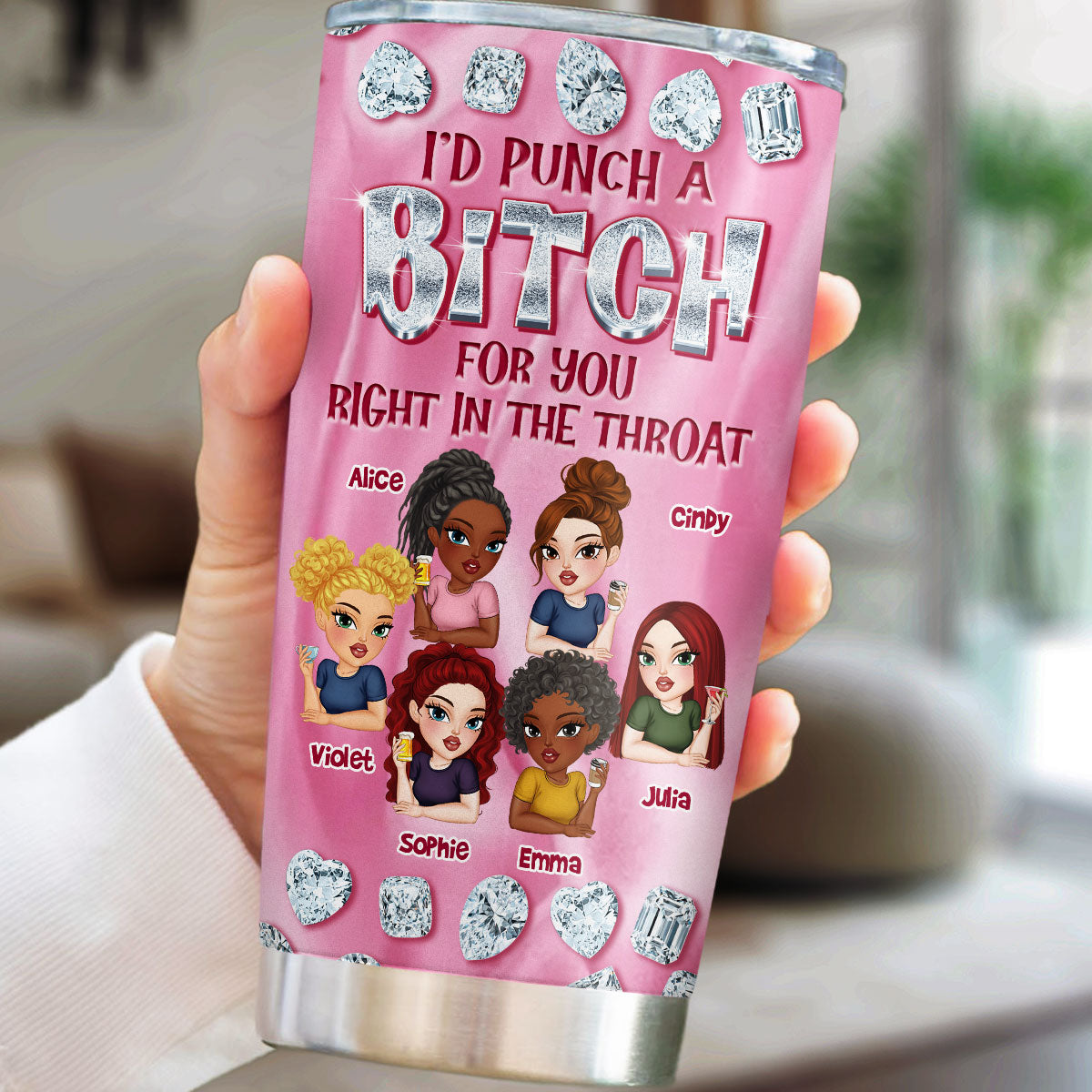 Besties Forever Gemstones - Personalized Custom Tumbler