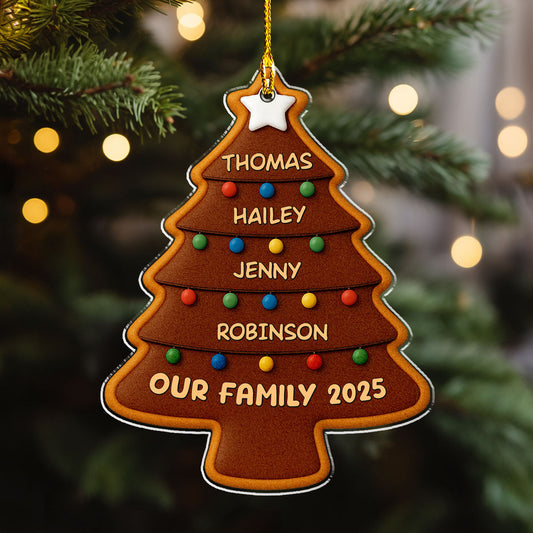 Our Family Christmas Tree 2025 - Personalized Custom Acrylic Ornament