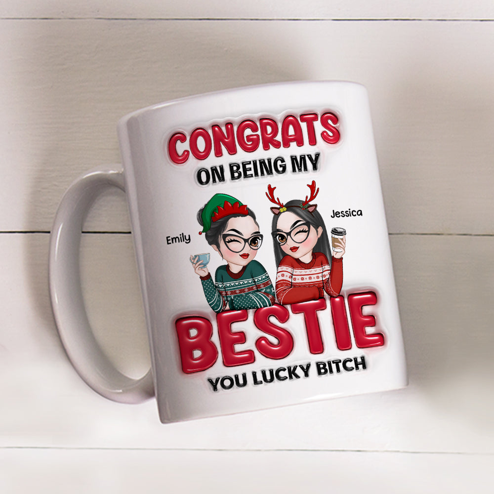 Congrats My Bestie - Personalized Custom 3D Inflated Effect Coffee Mug