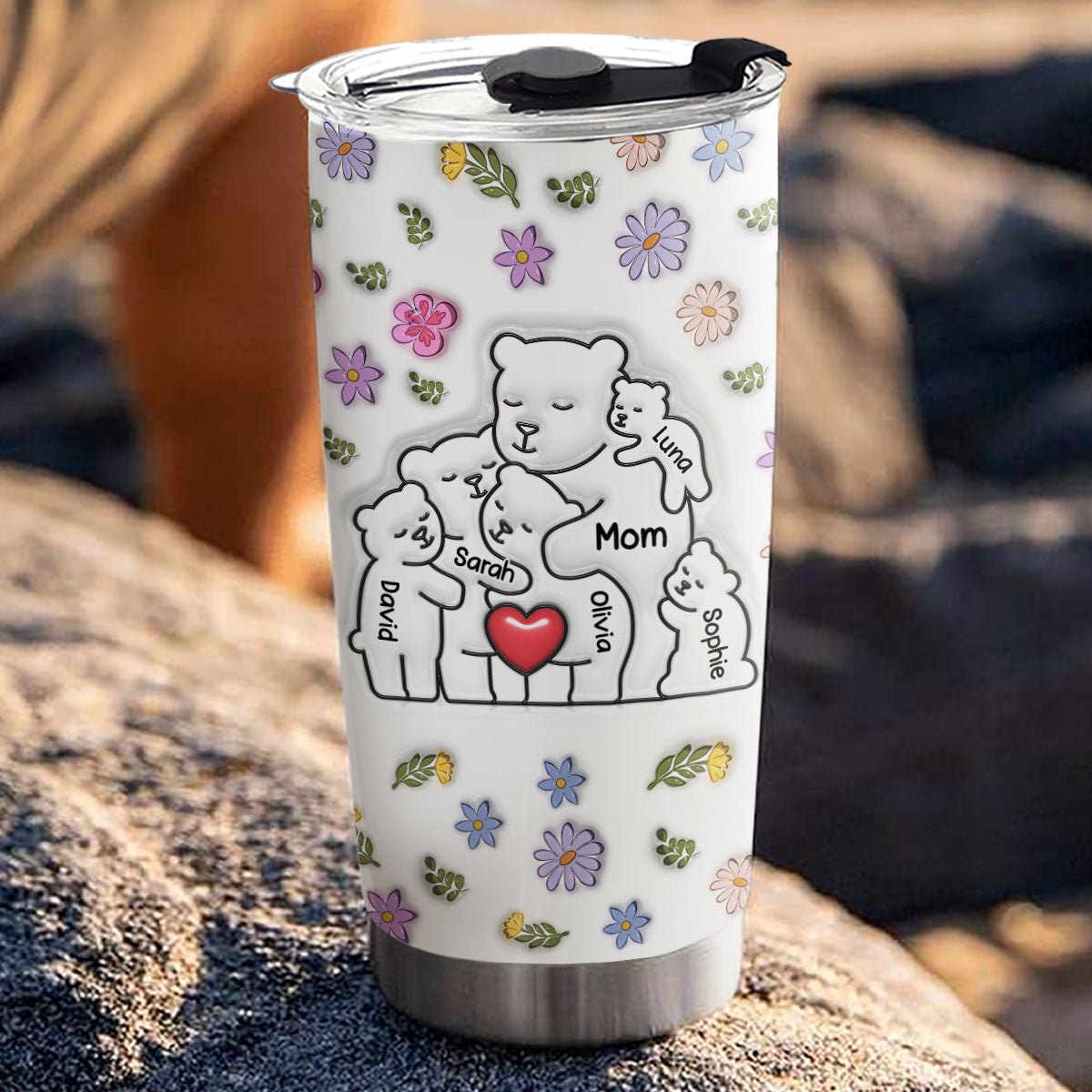 Mama Bear - Personalized Custom 3D Inflated Effect Tumbler