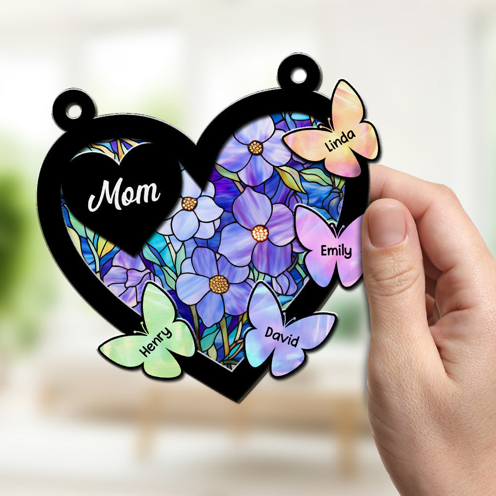 Butterfly Of Love - Personalized Custom Suncatcher