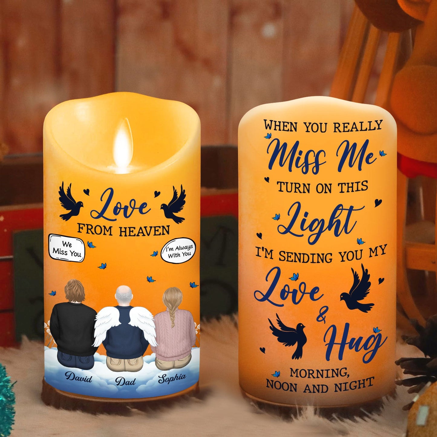 Love From Heaven - Personalized Custom LED Candle
