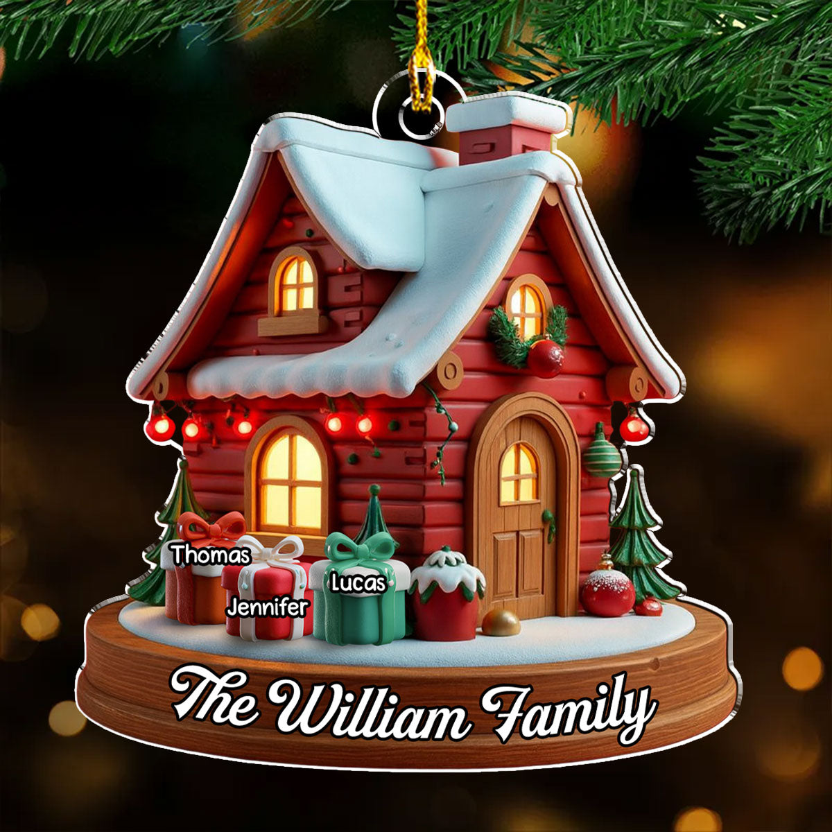 Ginger House - Personalized Custom 3D Effect Acrylic Ornament
