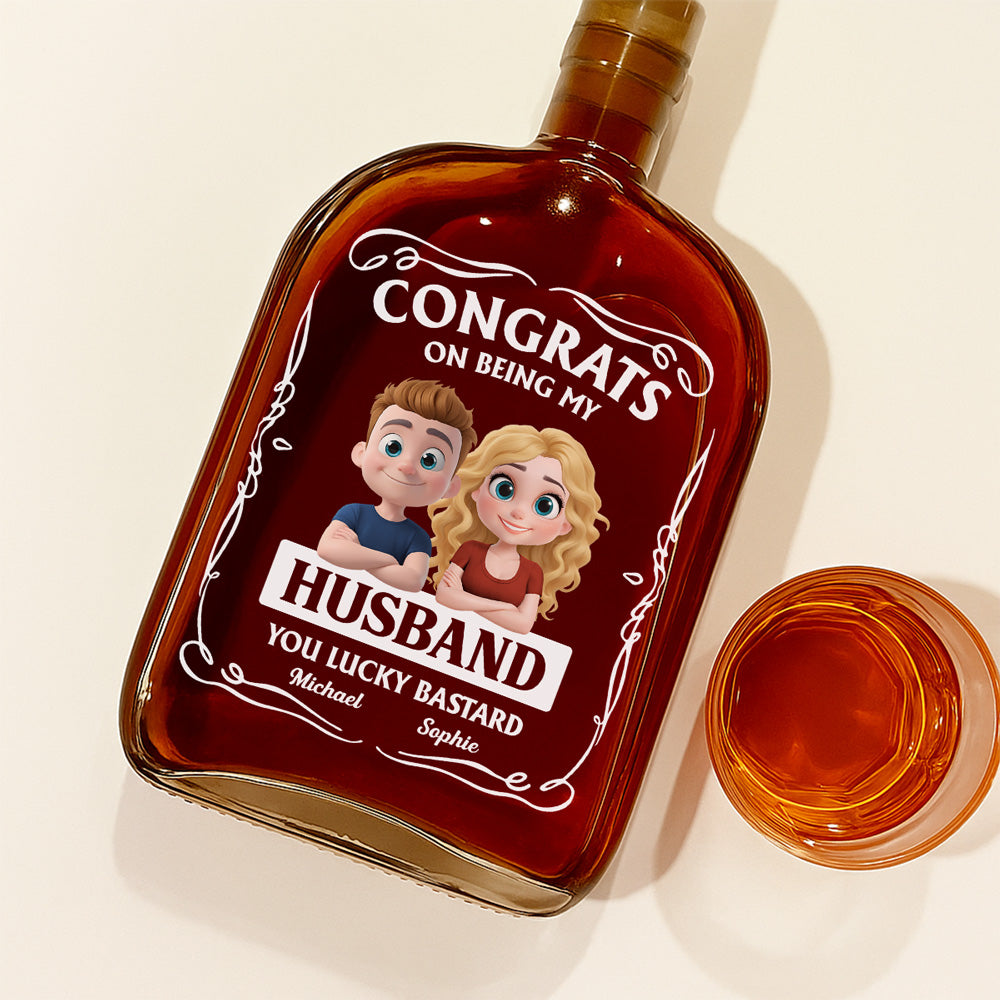 Congratulation Husband - Personalized Custom Spirits Decanter