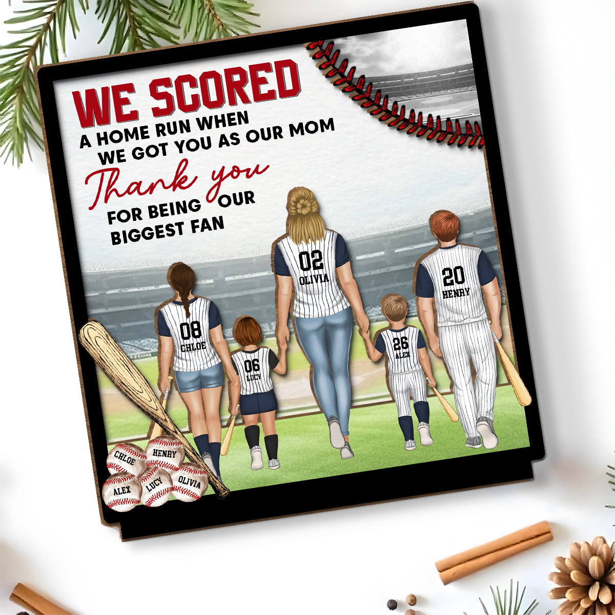 Baseball And Love Go Together - Personalized Custom 2-Layer Wood Plaque With Flat Base