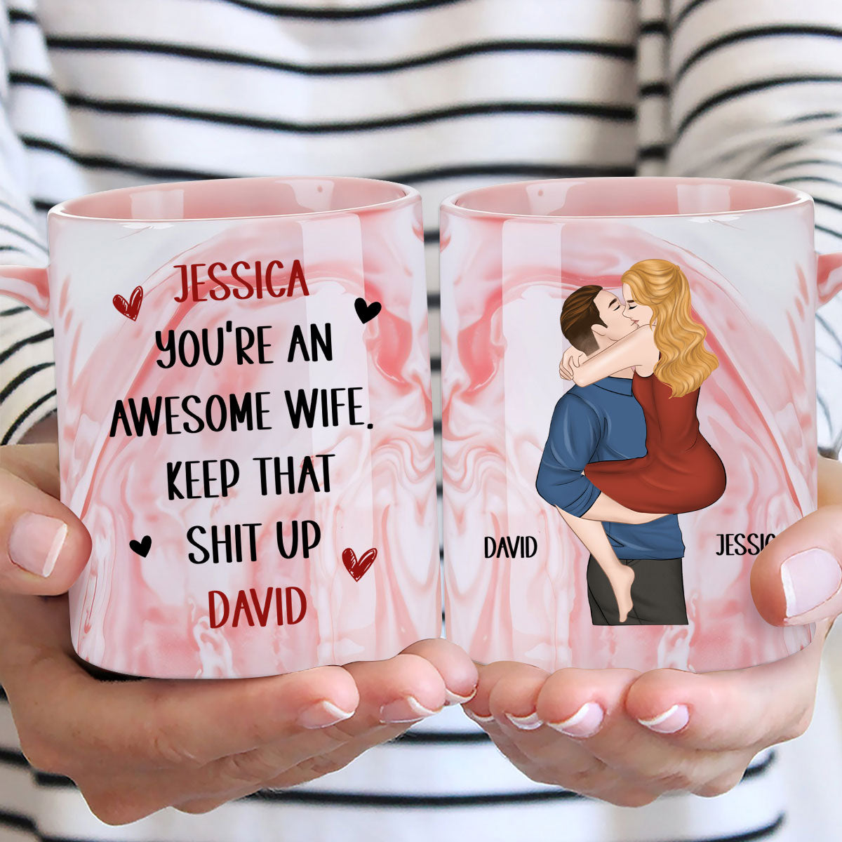 Keep That Shit Up - Personalized Custom Pink Marble Mug