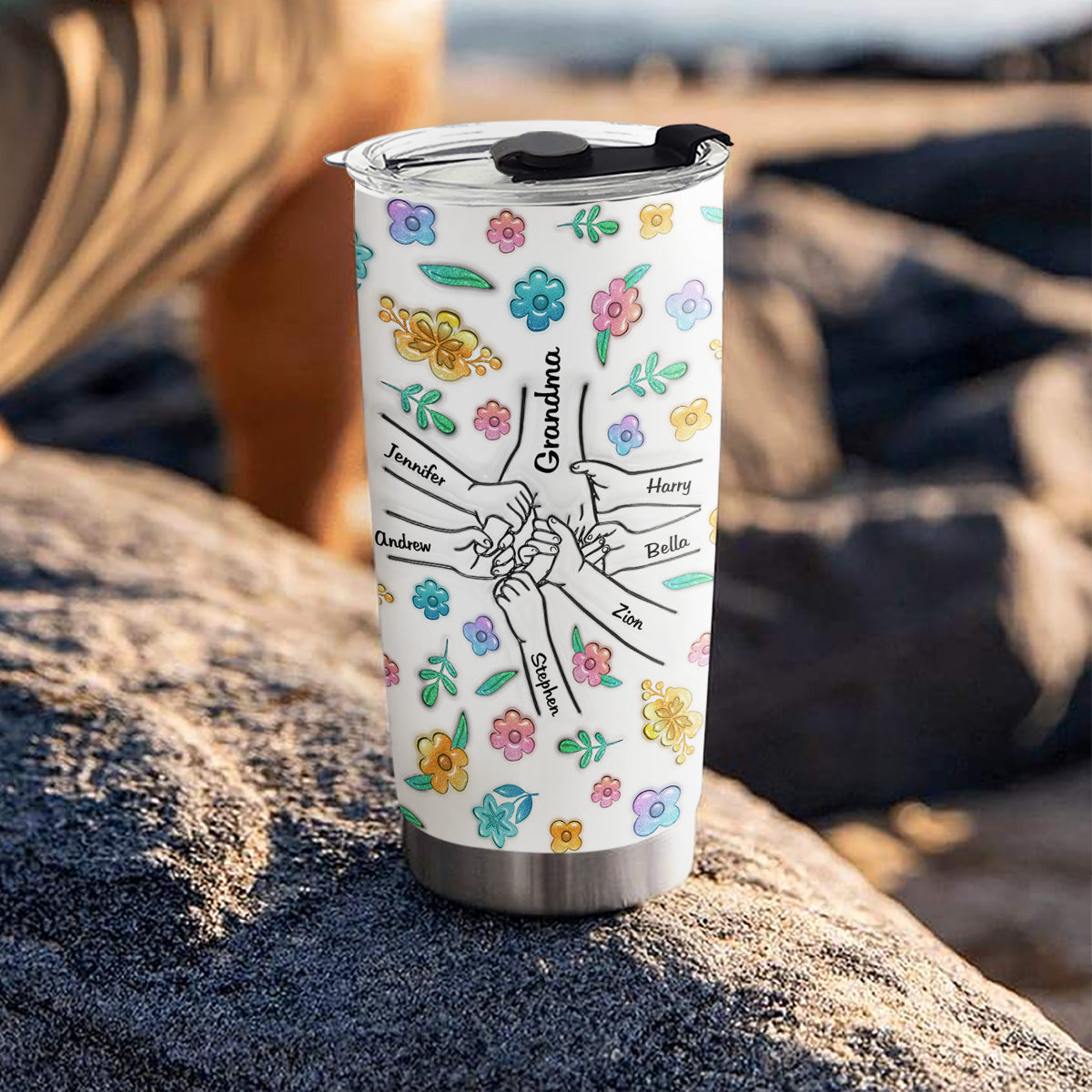 Hold My Hand Hold My Heart - Personalized Custom 3D Inflated Effect Tumbler