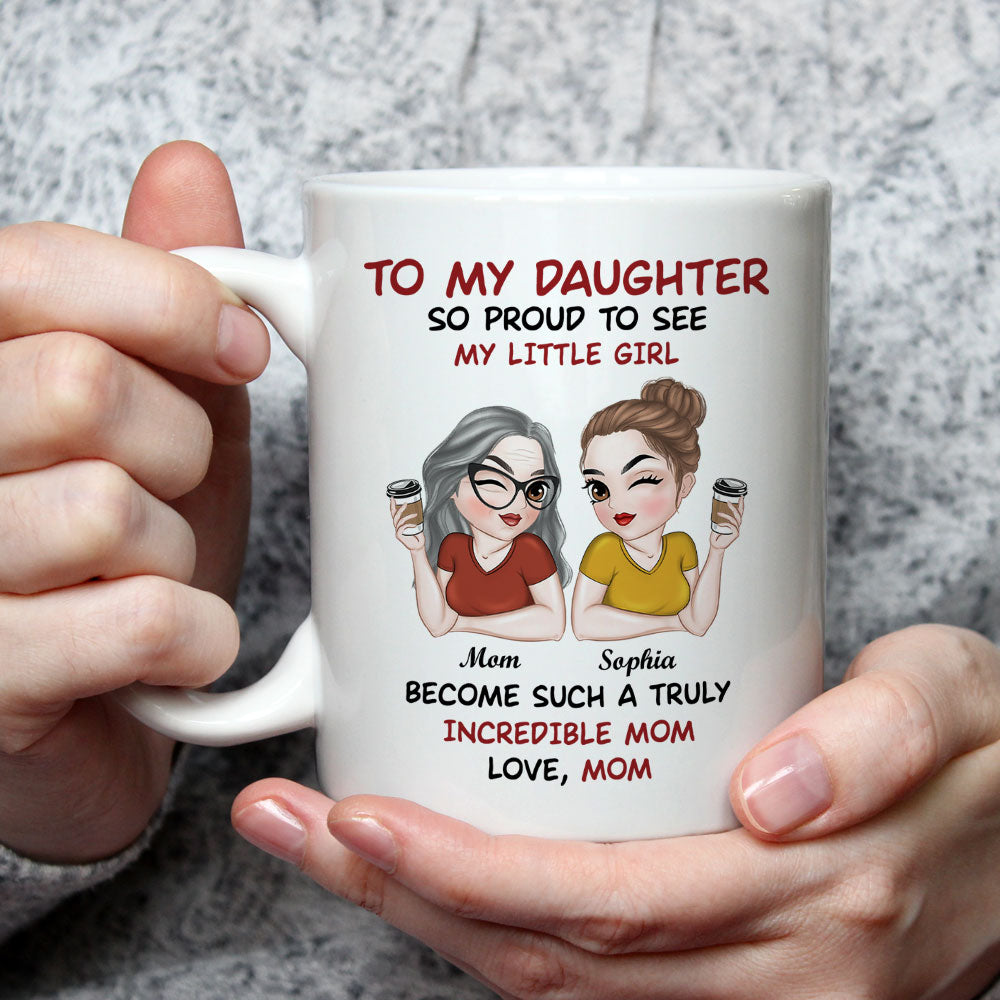 Forever My Daughter Forever My Heart - Personalized Custom Coffee Mug