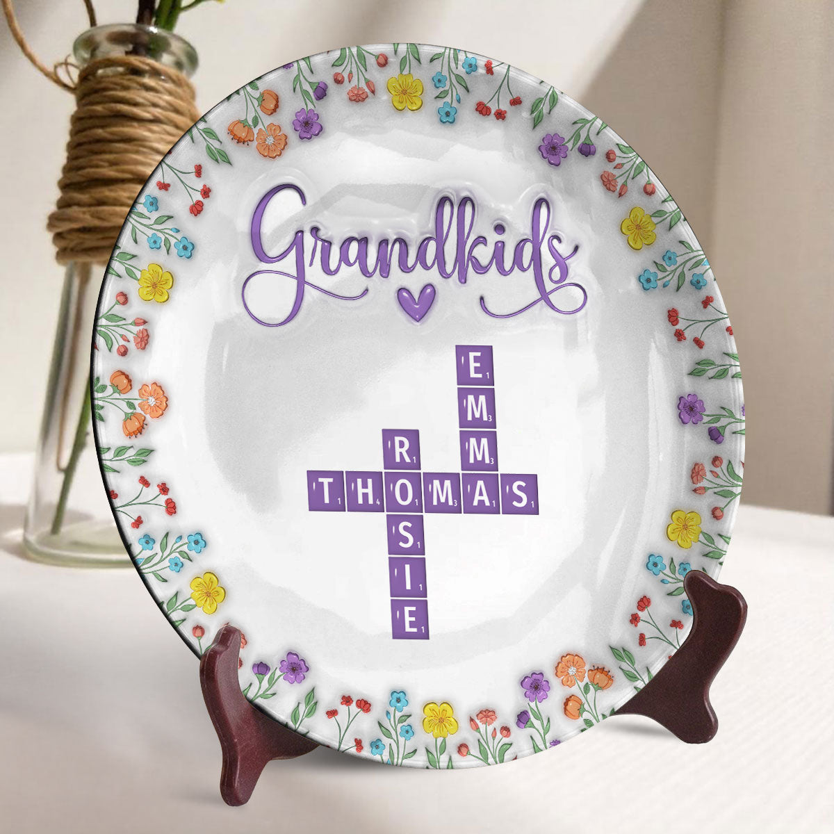 Love My Grandkids Crossword - Personalized Custom Plate