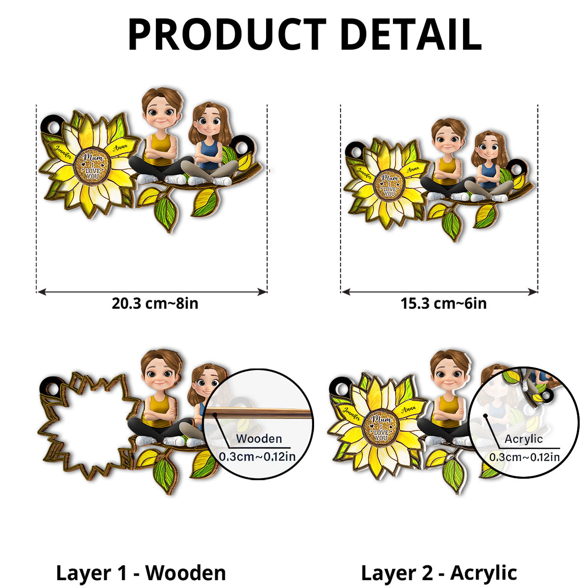 Sunflower Mom - Personalized Custom Suncatcher