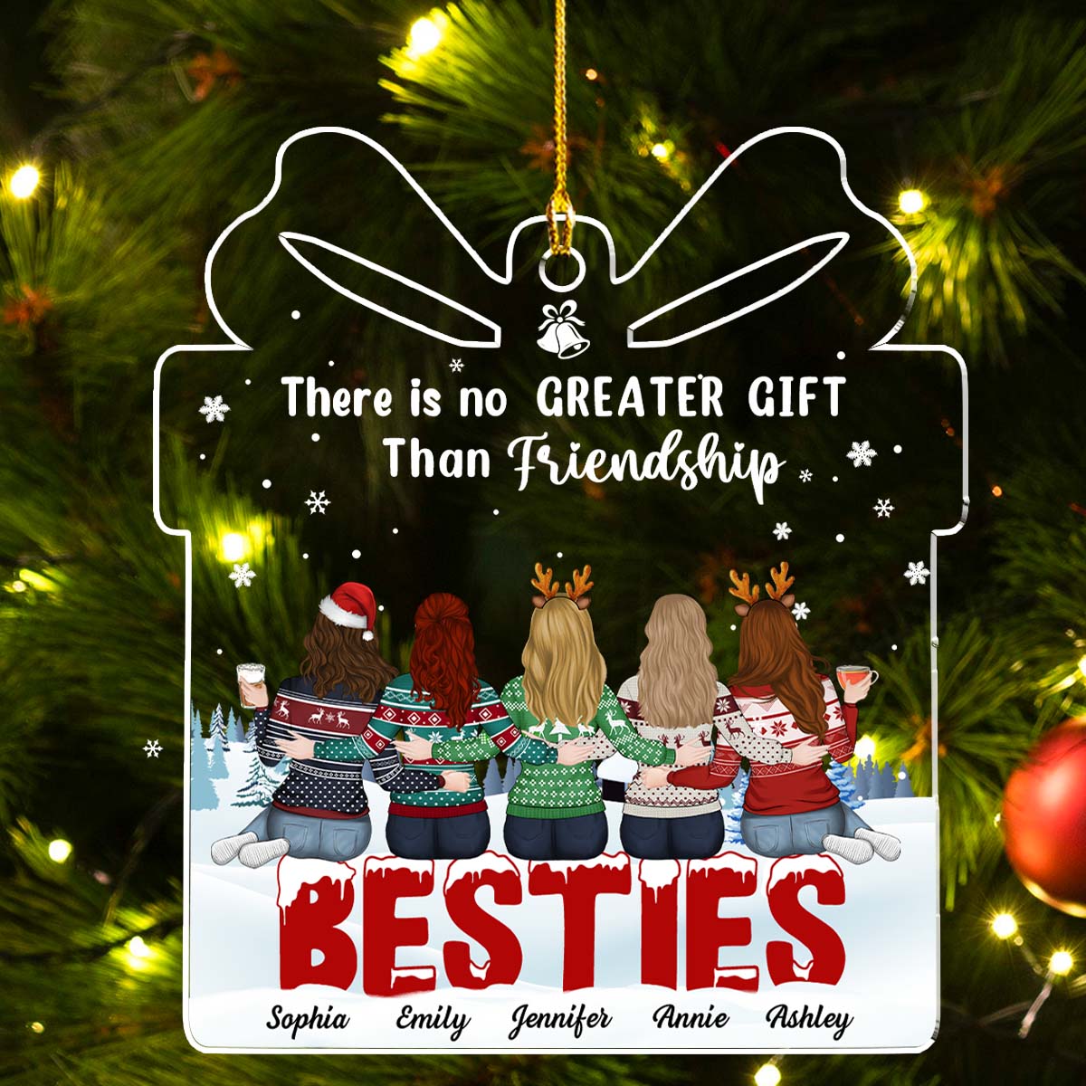 Bestie Love Forever Gift - Personalized Custom Acrylic Ornament