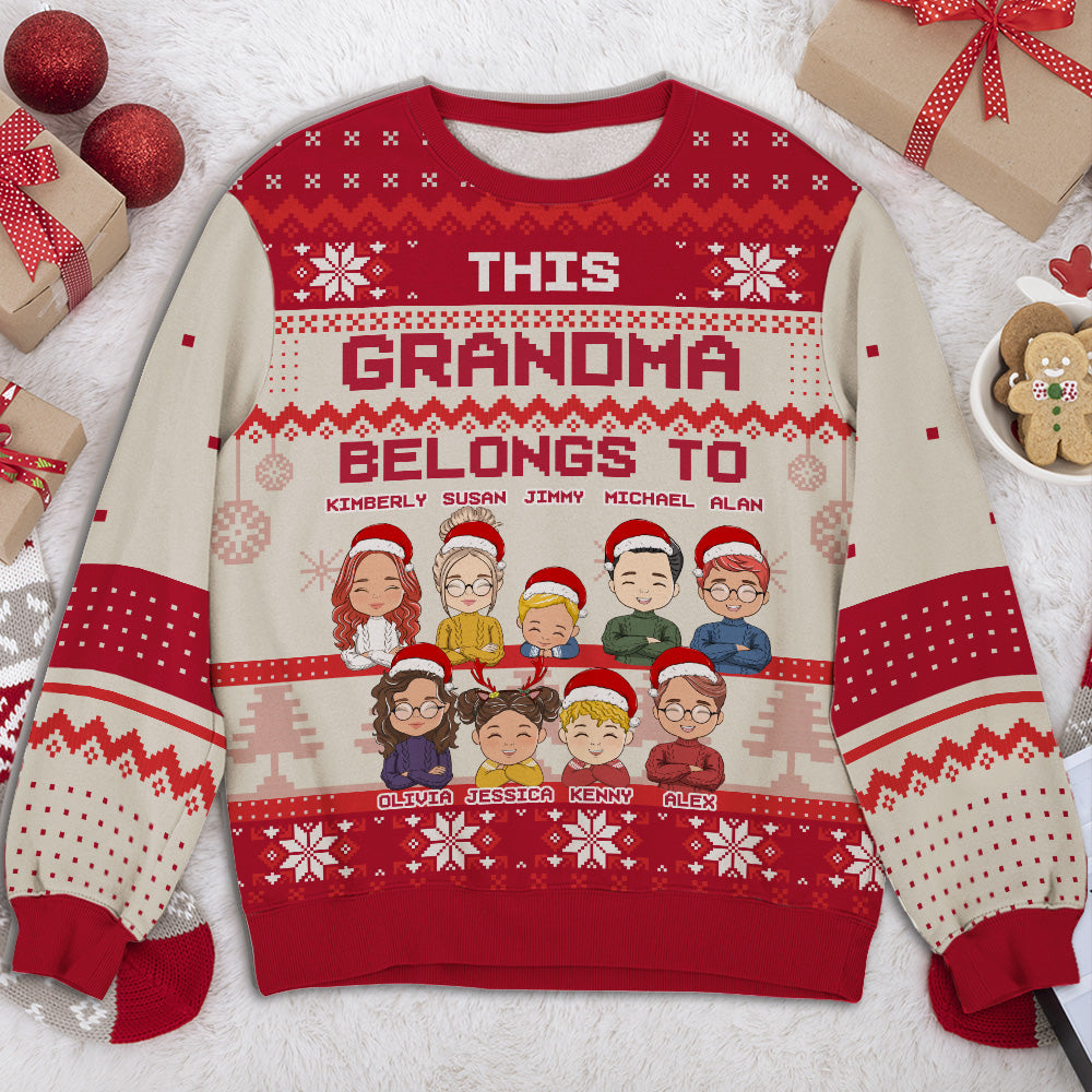 This Grandma Belongs To - Personalized Custom All-Over-Print Sweatshirt