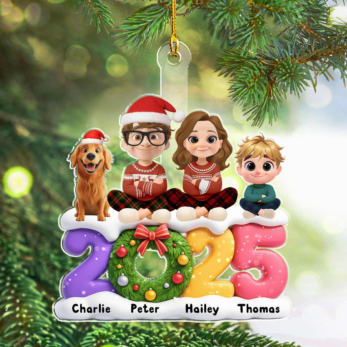 Our Christmas Our Love Family - Personalized Custom Acrylic Ornament