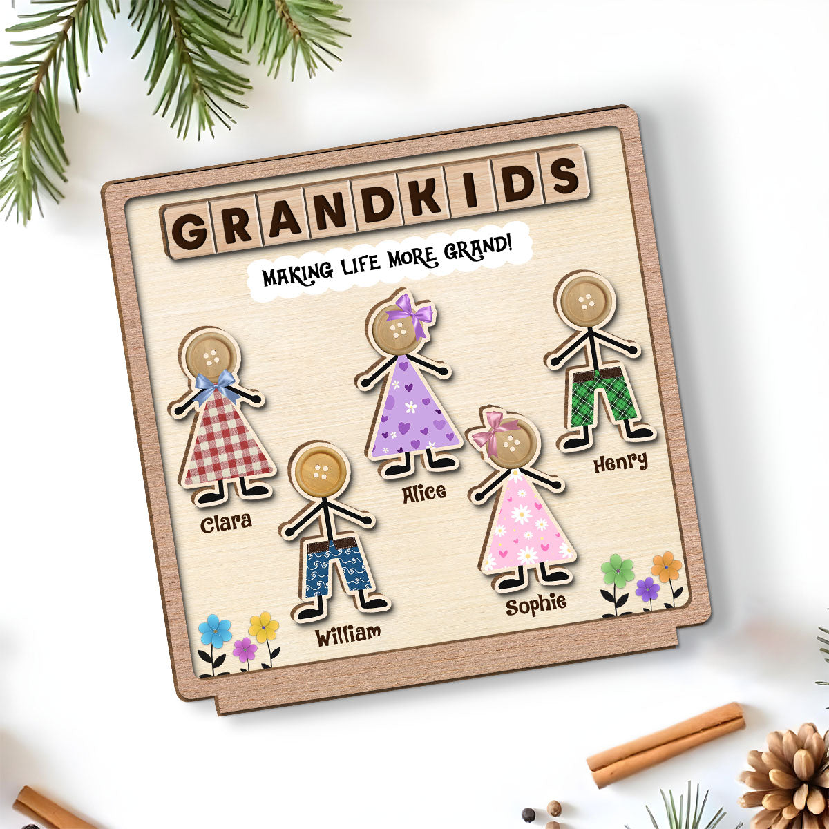Special Moments - Personalized Custom 2-Layer Wood Plaque With Flat Base