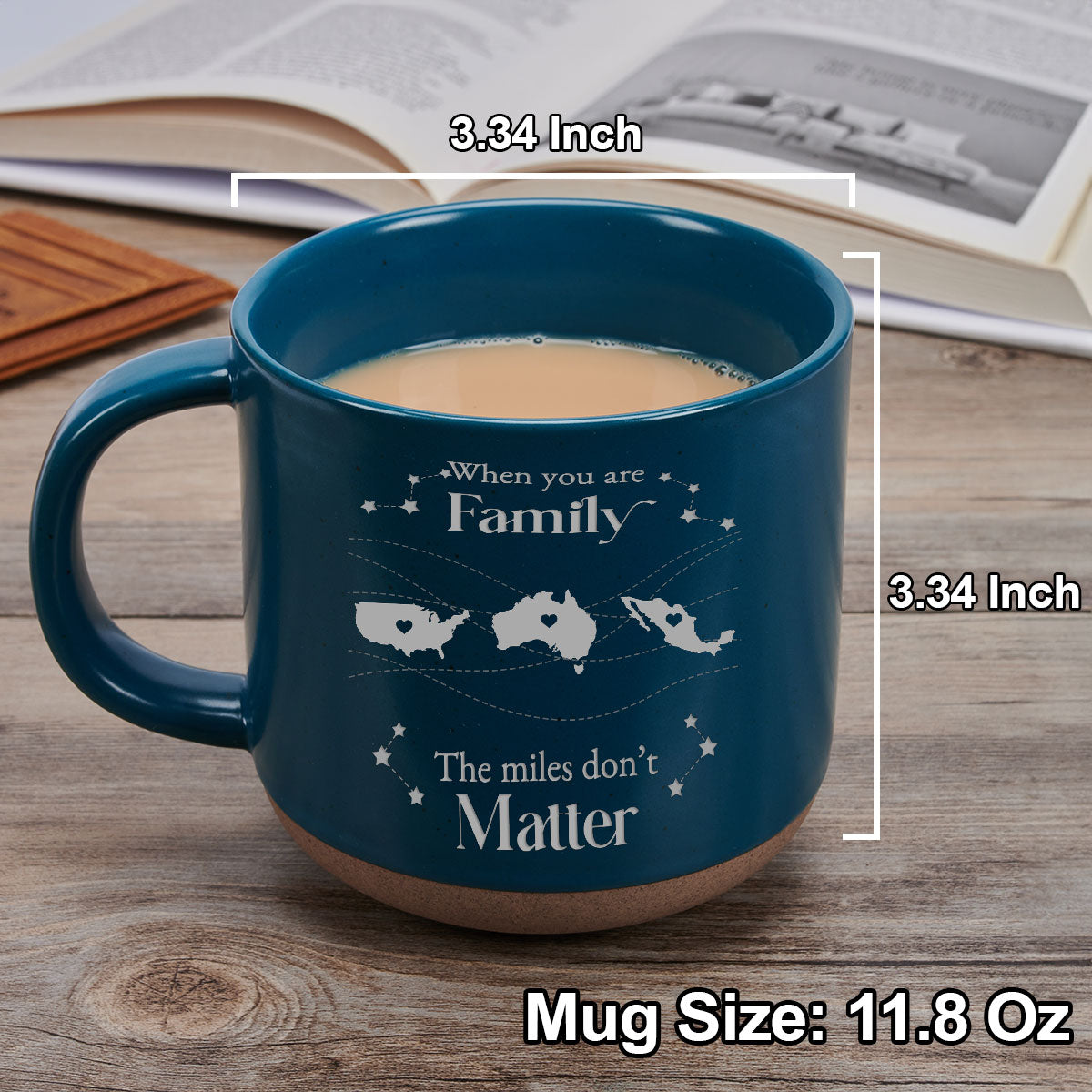 When You Are Family, Distance Does Not Matter International Version - Personalized Custom Pottery Mug