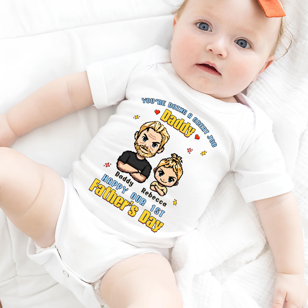 Father And Baby - Personalized Custom Baby Onesie