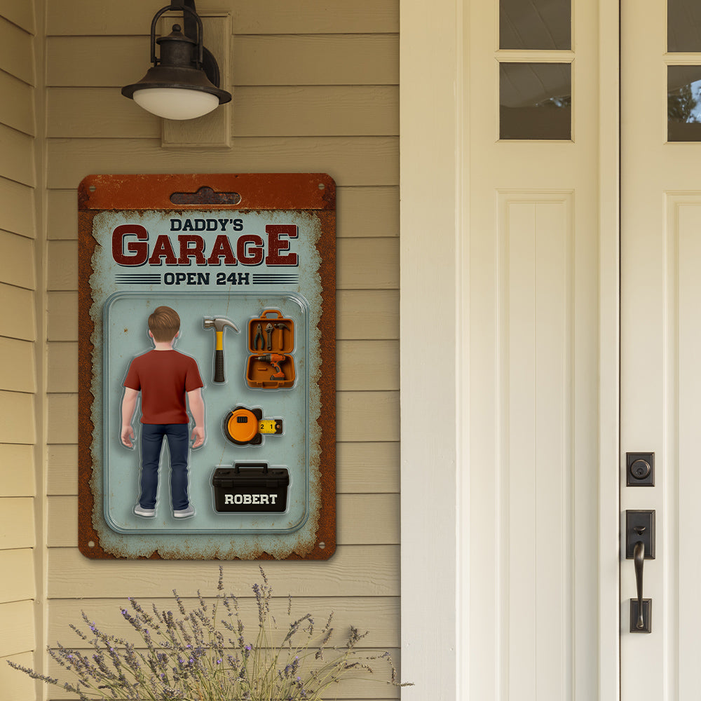 Garage Of Dad - Personalized Custom Metal Sign