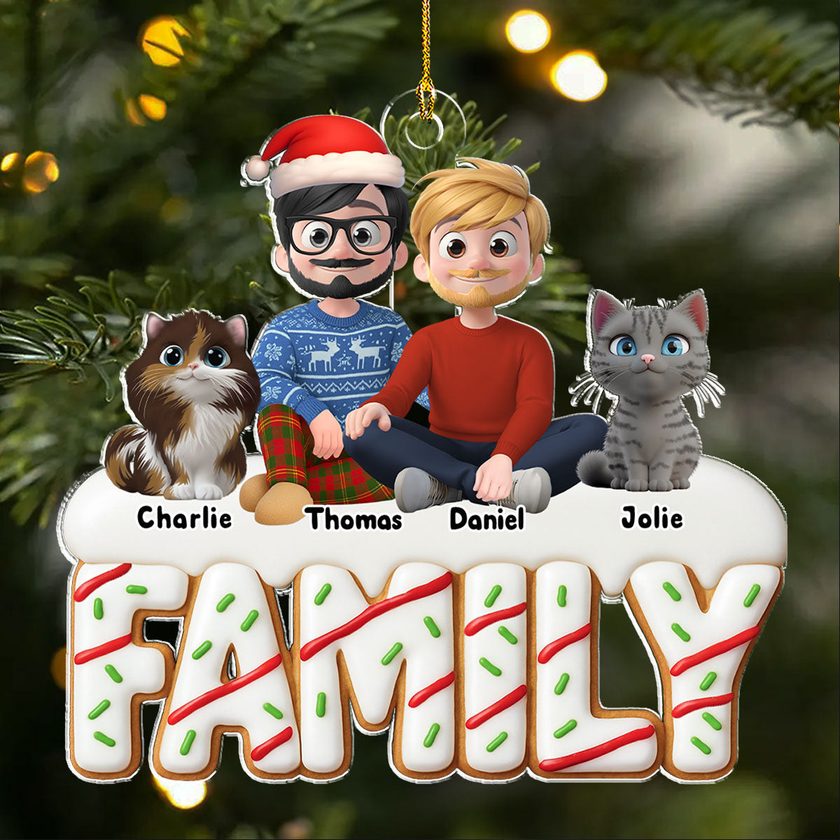 Our Sweetest Christmas - Personalized Custom Acrylic Ornament