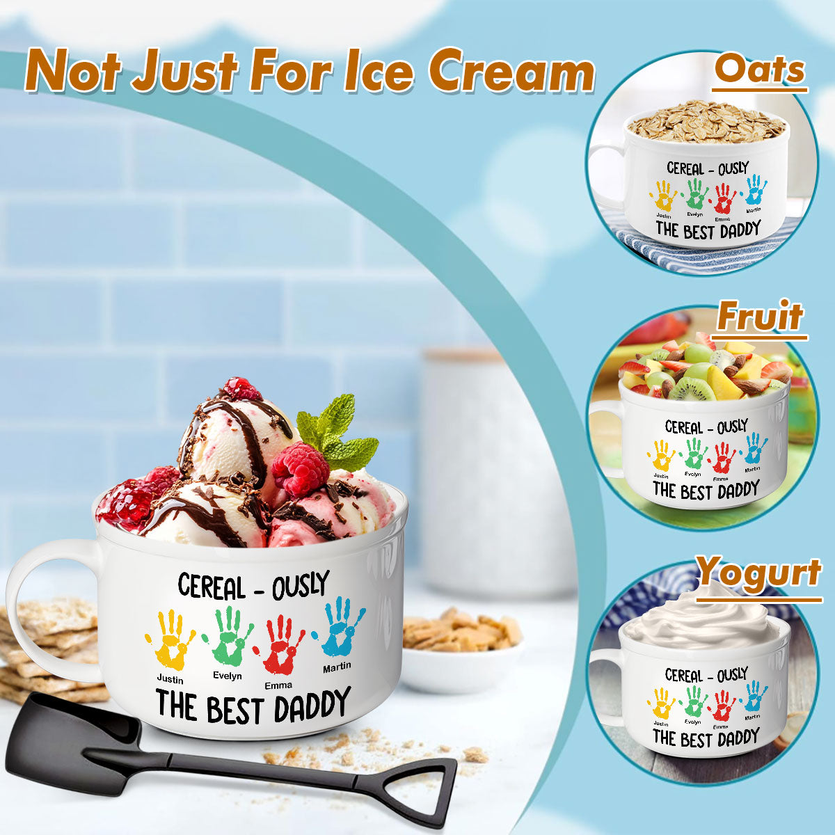 The Best Dad - Personalized Custom Ceramic Bowl