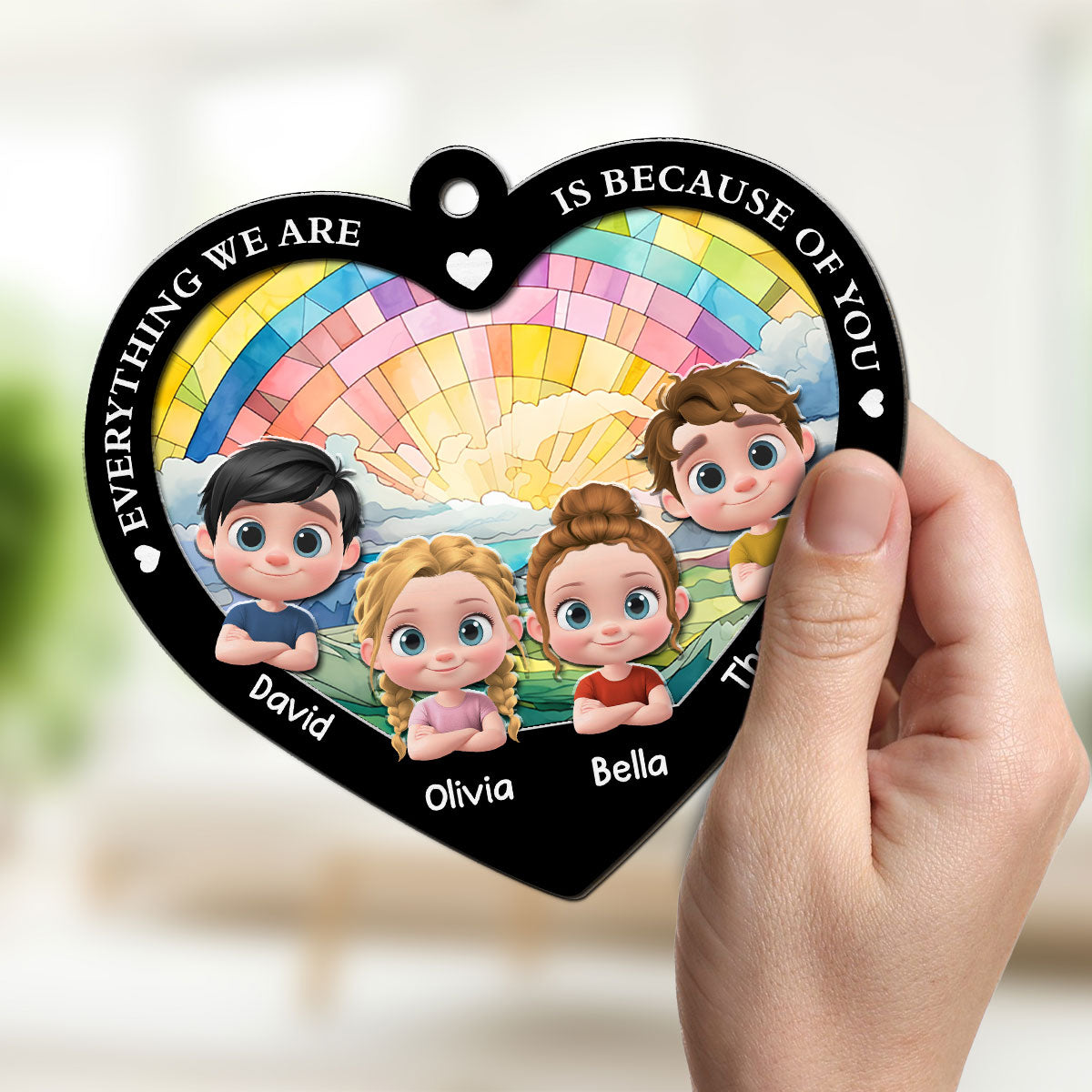 Everything We Are Is Because Of You - Personalized Custom Suncatcher