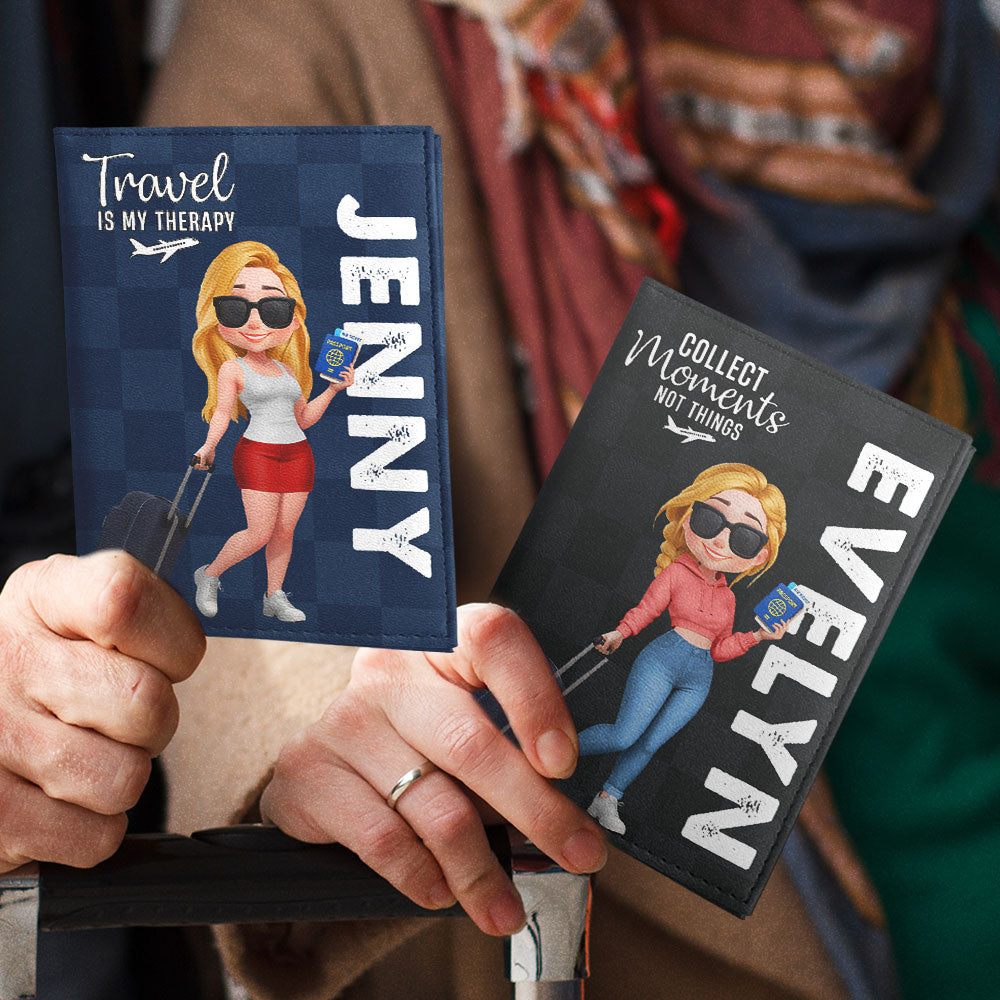 Just A Girl Who Loves Traveling Cartoonize - Personalized Custom Passport Cover