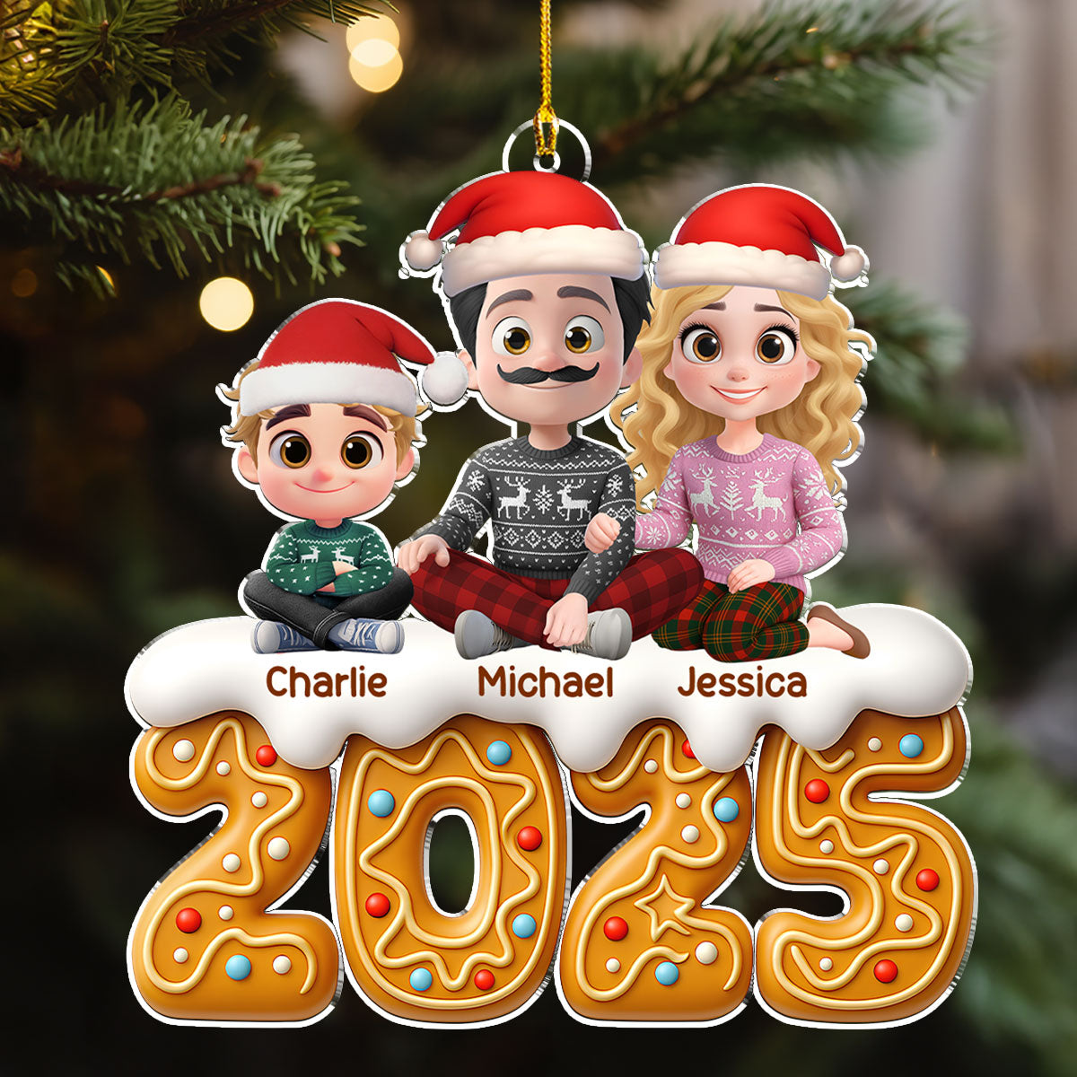 Family Of The Year - Personalized Custom Acrylic Ornament