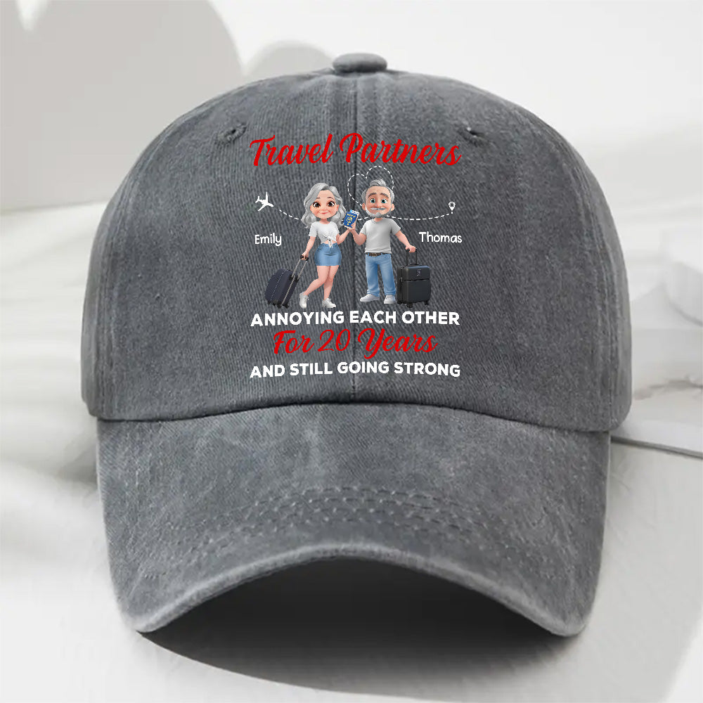 Travel Partners - Personalized Custom Vintage Washed Denim Cap