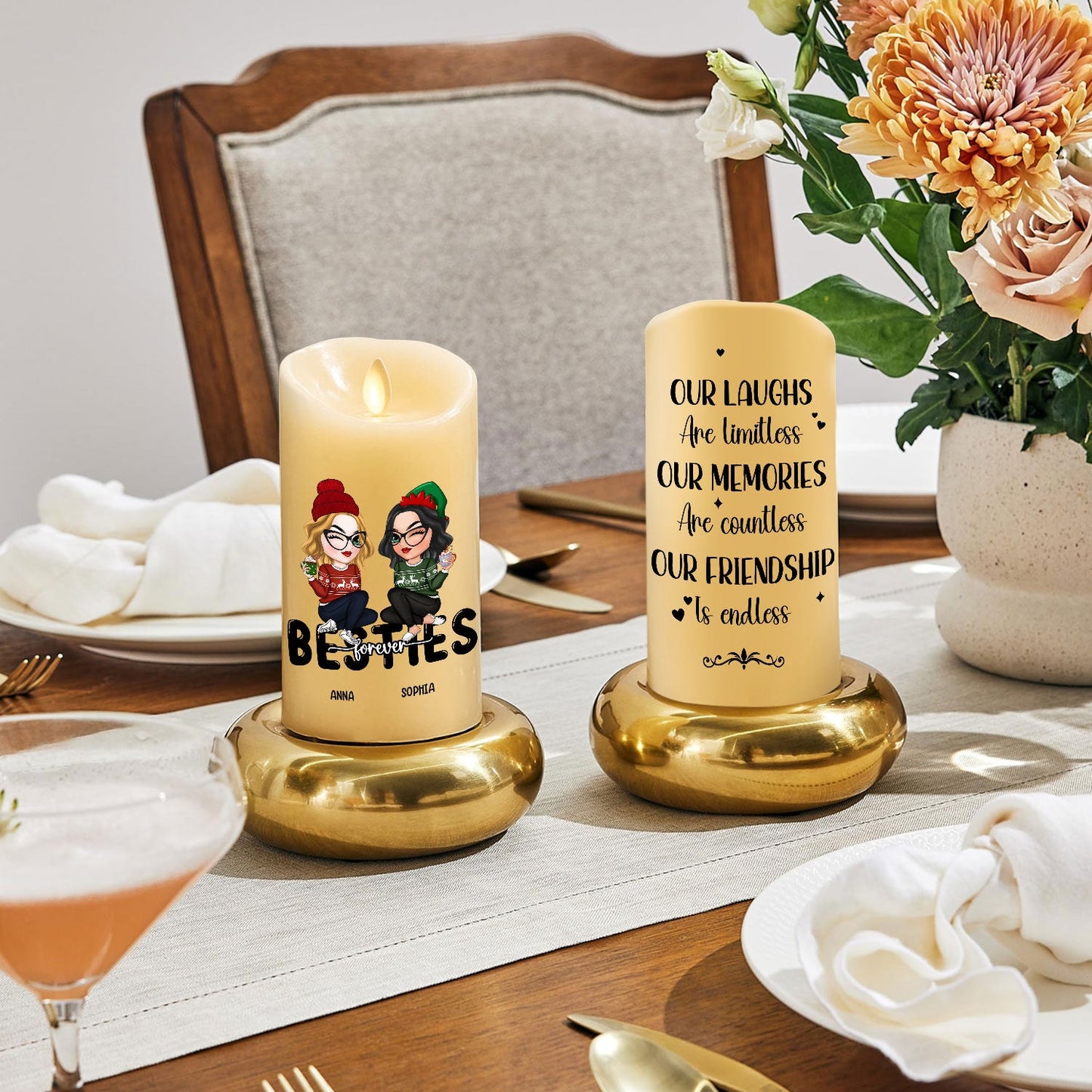 Friendship Is Endless - Personalized Custom LED Candle